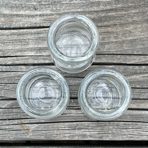 Vintage Restaurant Glass Creamer Jars Set of 3 - Picture 3 of 7